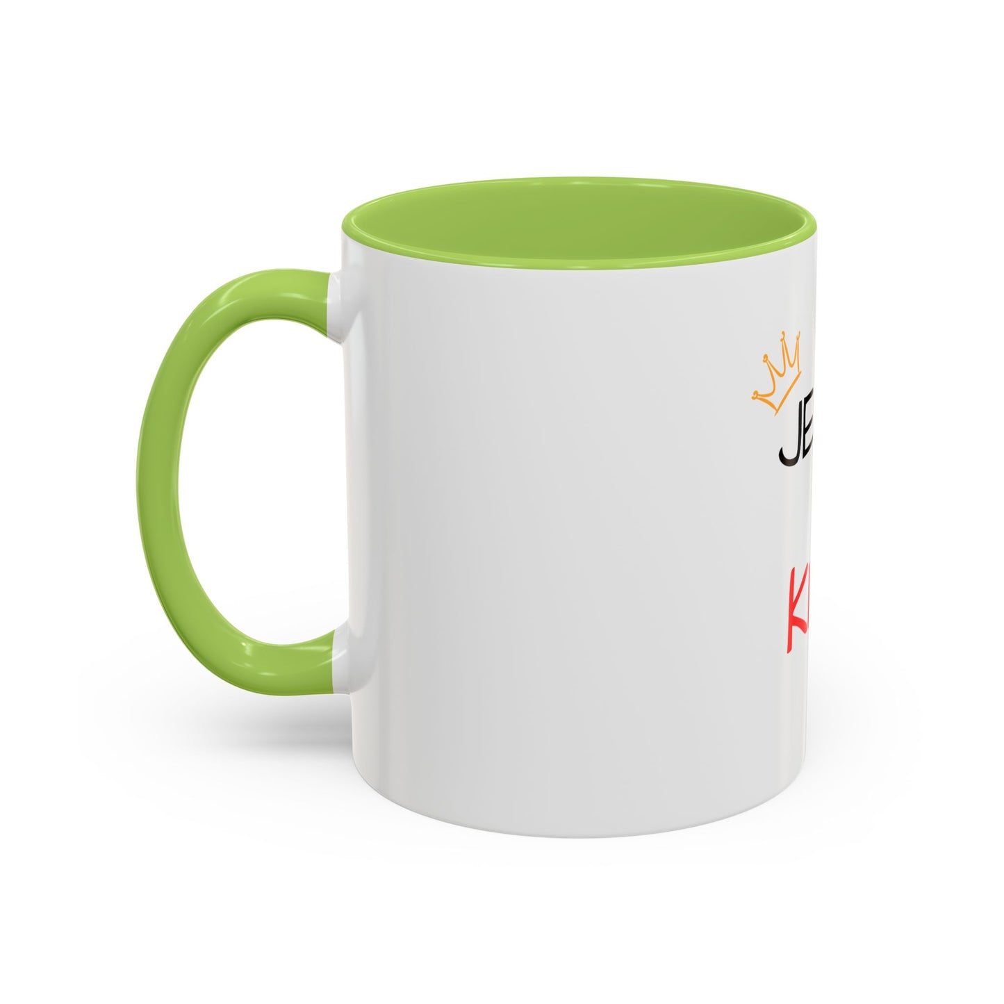 Jesus Is King Accent Coffee Mug — Christian Faith Coffee Cup (11/15oz)