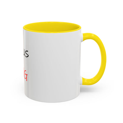 Jesus Is King Accent Coffee Mug — Christian Faith Coffee Cup (11/15oz)