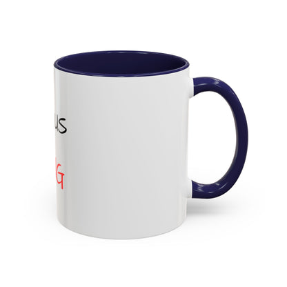 Jesus Is King Accent Coffee Mug — Christian Faith Coffee Cup (11/15oz)
