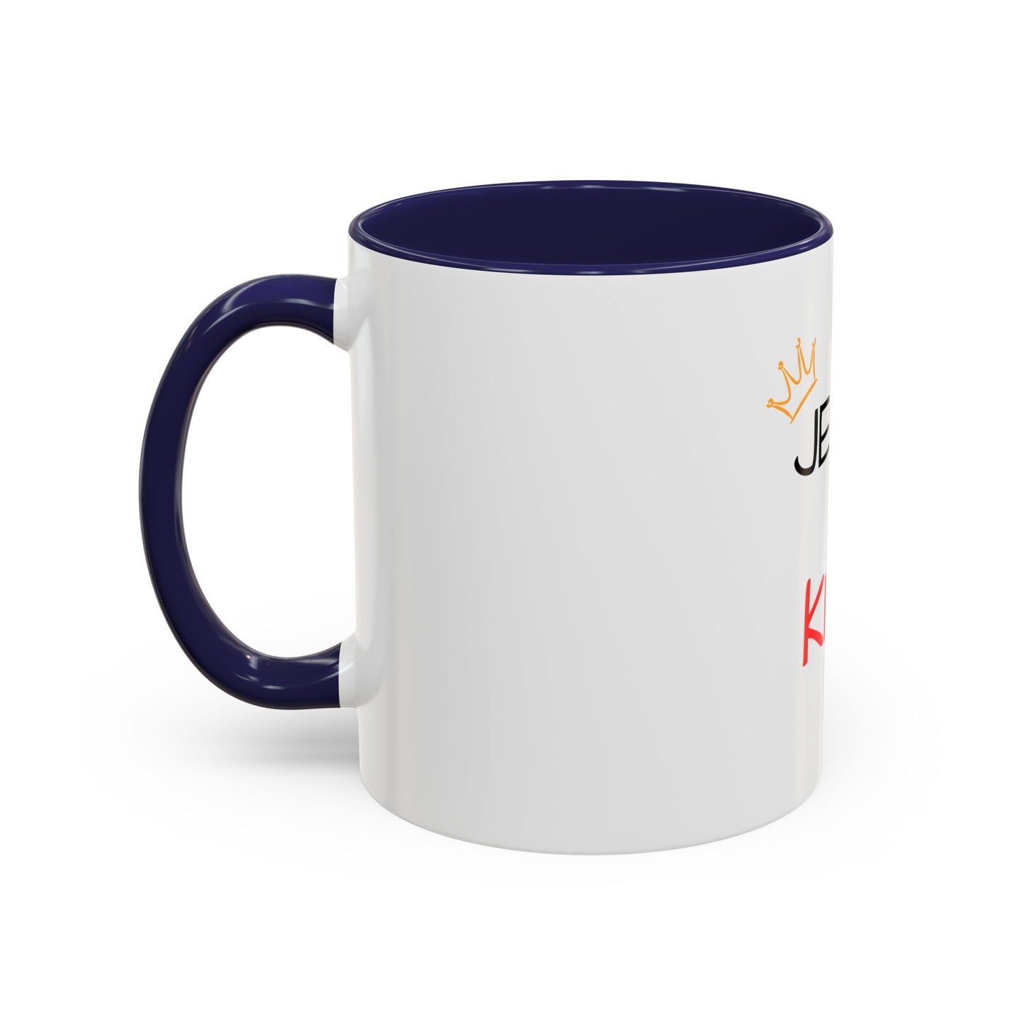 Jesus Is King Accent Coffee Mug — Christian Faith Coffee Cup (11/15oz)