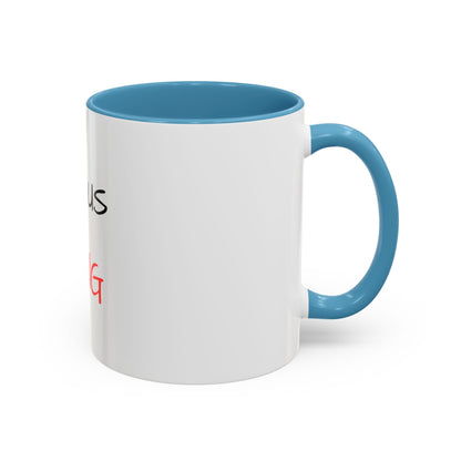Jesus Is King Accent Coffee Mug — Christian Faith Coffee Cup (11/15oz)
